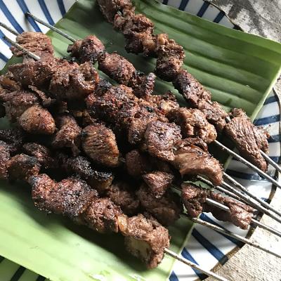 A scrumptious treat – tender skewered meat marinated with local spices.