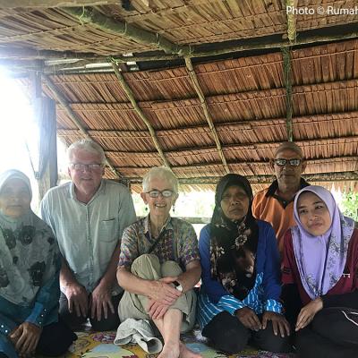 Mingling with the locals after a spicy lunch at the dangau.