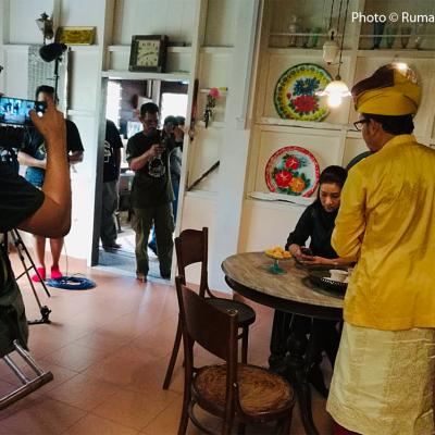 Filming crew at Rumah Tiang 16.