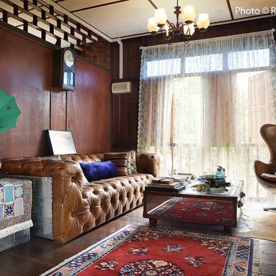 The eclectic interior, decorated with personal memorabilia of yesteryears, fills the home with warmth and character.