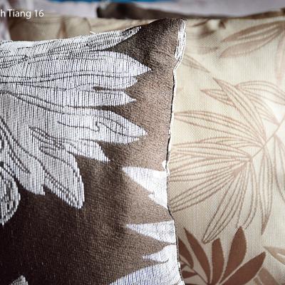 Close up details of soft furnishings.